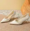 MM Dress Shoes High Heels Leather Suede Wedding Shoe Women Luxury Glitter Rivets Triple Patent Fashion Party 1