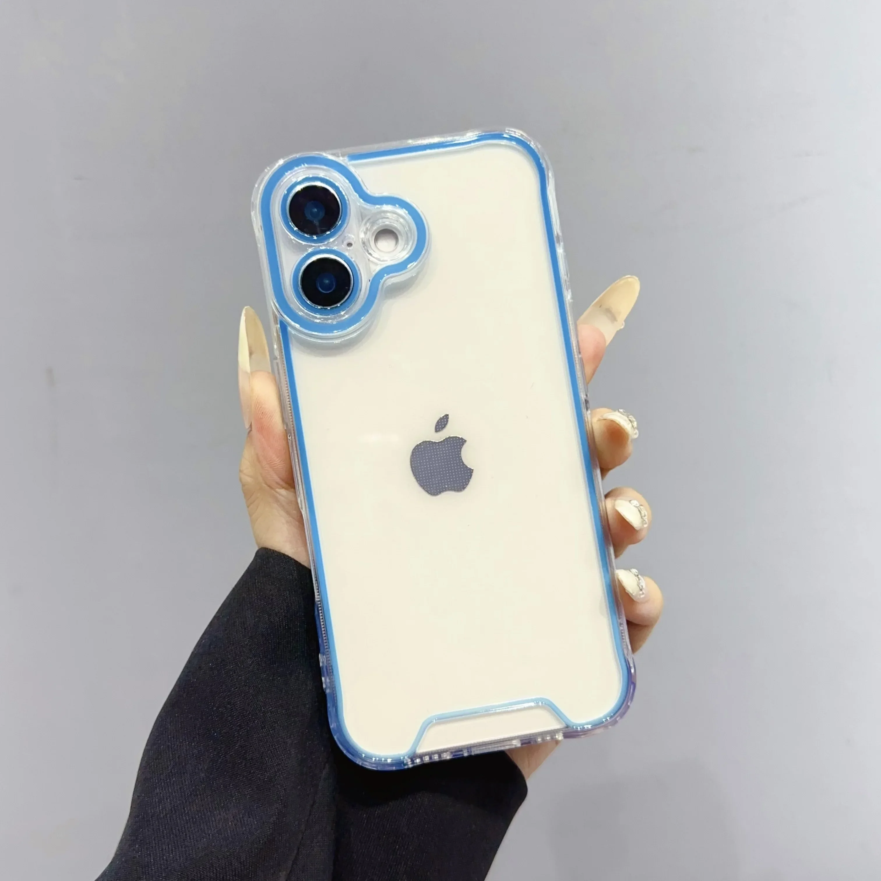 Luxury Luminous Night Light Transparent Case with Fluorescent Frame and Soft TPU Bumper Cover