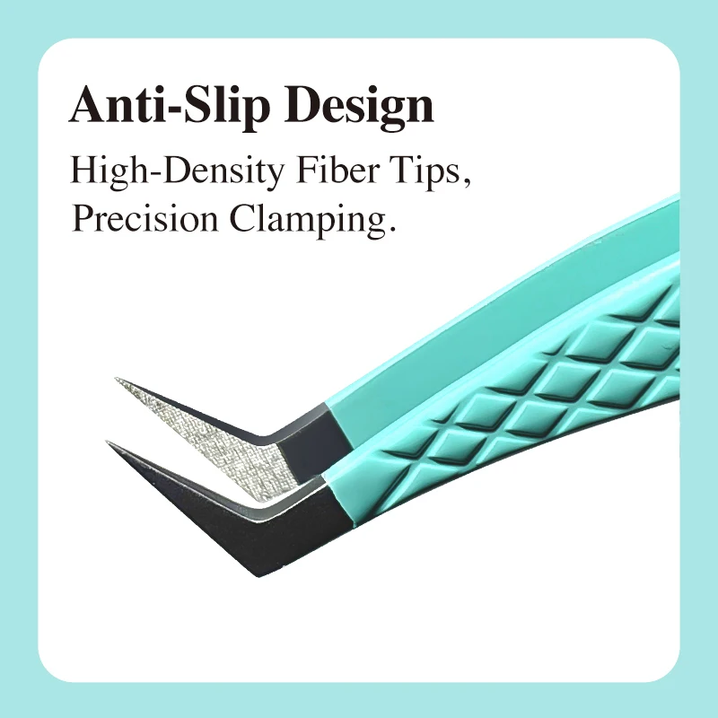 Anti-Slip Tweezers DIYDAY High-Density Fiber Tip for Eyelash Extensions & Eyebrow Professional Precision Beauty Tools