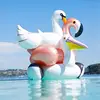 For Adult Pool 60 Inches Giant Inflatable Rose Gold Flamingo Swan Ride-on Summer Toys Swimming Pool Games Water Mattress Floats 6