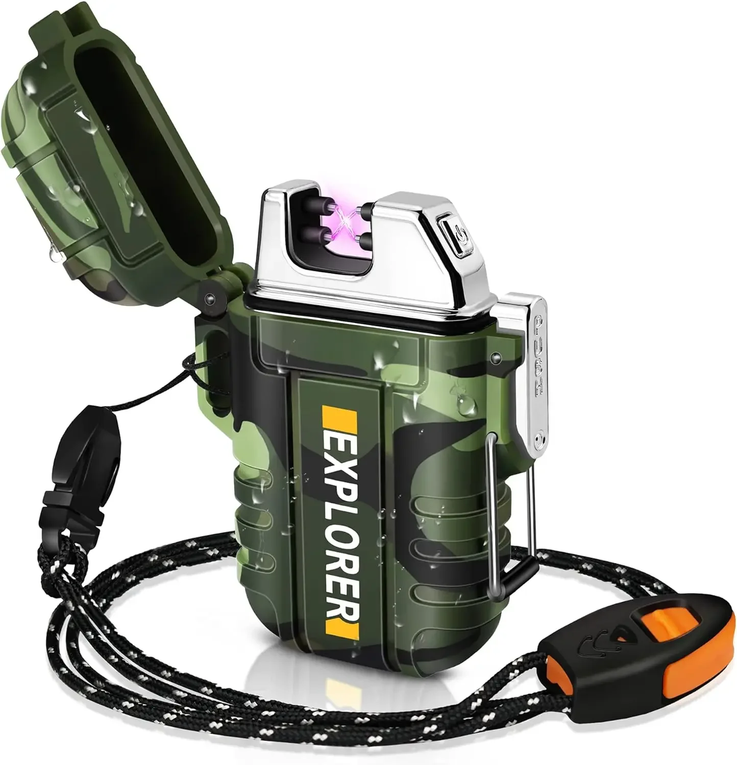Accendino Elettrico, Accendino Dual Arco Elettronico USB Ricaricabile