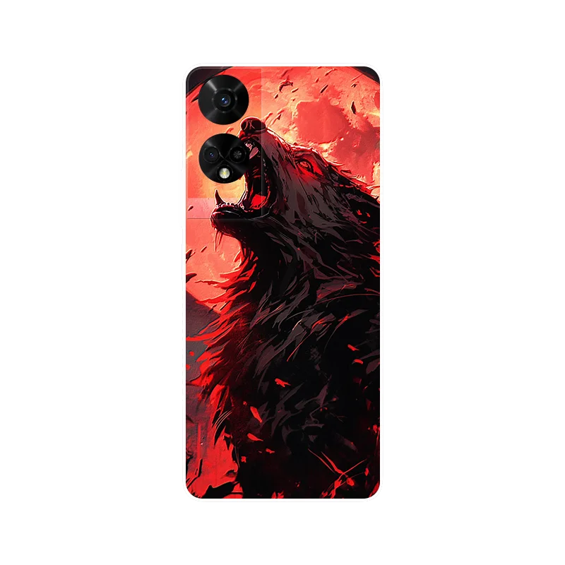 Floral Wolf Soft Silicone Shockproof Phone Cover