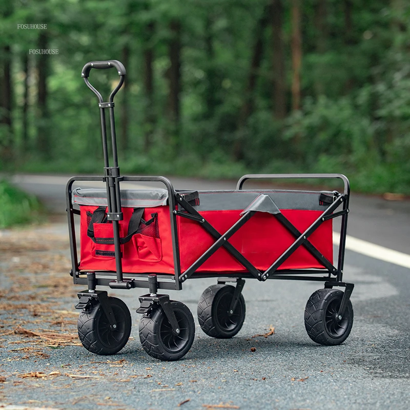 Modern Garden Carts Outdoor Picnic Folding Cart With Wheels