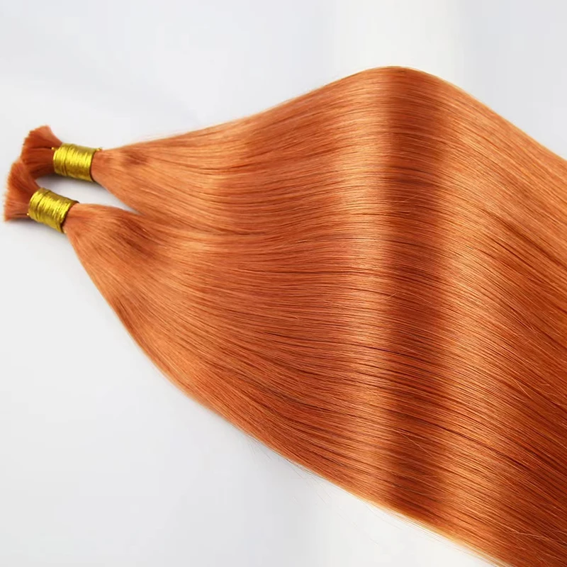 Real Human Hair Extensions 14-30inch Blonde Hair Bulk Straight Natural Weaving No Weft Remy Virgin Braiding For Women