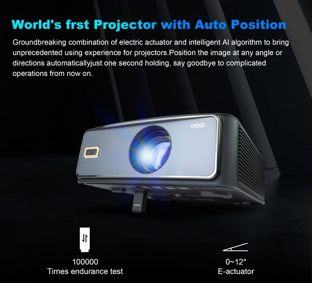 DESS フル HD 1080P プロジェクター C5 WiFi LCD 4K ビデオムービー  