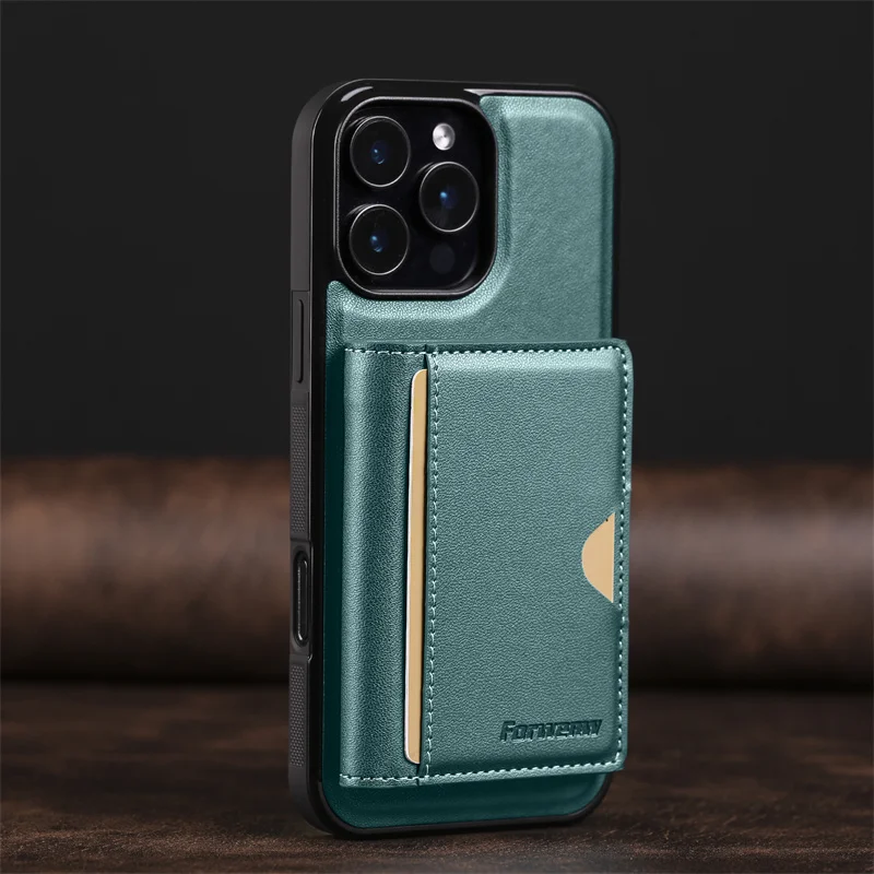 2-in-1 Magnetic Wireless Charging PU Leather Phone Case