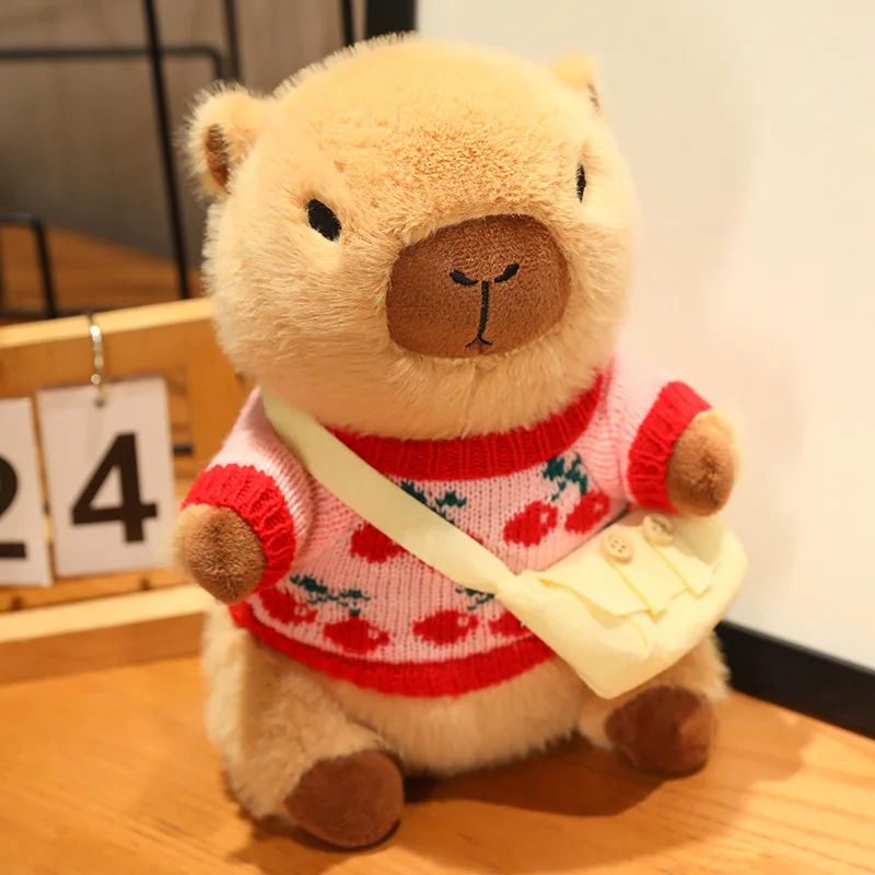 Capybara Pluche dier met kleding, pluche pop, 25 cm Capybara Pluche dier met kleding, pluche pop, 25 cm