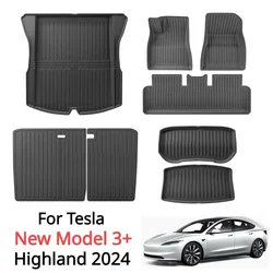 For New Tesla Model 3 Highland 2024 Floor Mat Trunk Luggage Mat Rudder Four Seasons Non-slip Floor Liner Decoration Modification