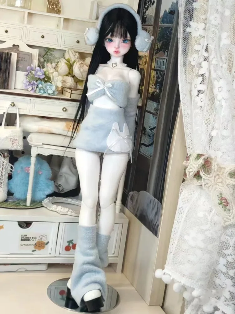 1/6 1/4 BJD 인형 옷, 인형 액세서리, MSD MDD 블루 의상, 코트 스커트, 브래지어 인형 원피스, DIY 선물, 신상품