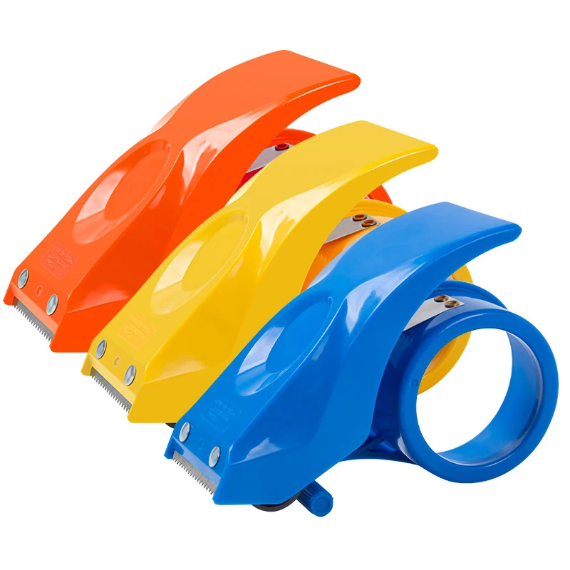Dispenser per nastro Taglierina in plastica con nastro da traino Porta nastro portatile per cancelleria portatile per avvolgere forniture per ufficio e casa - immagine 6