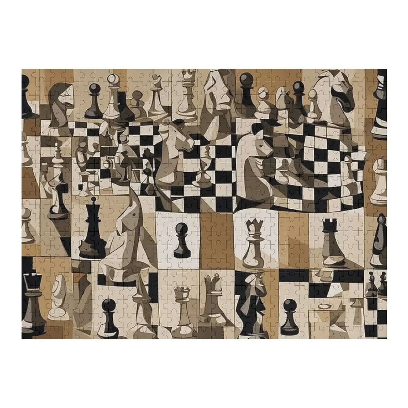 Cubist Chess Harmony Jigsaw Puzzle Wood Name Jigsaw Custom Puzzle