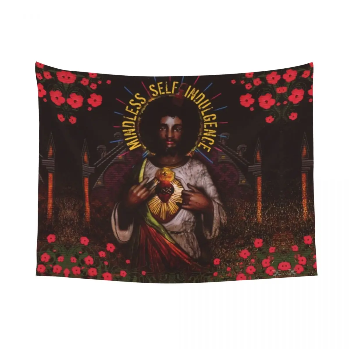 Tapestry Decorations Msi Mindless Punk Rock Self Indulgence Jesus Tapestry Home Decor Hippie Wall Hanging Electro Tapestries For Living Room