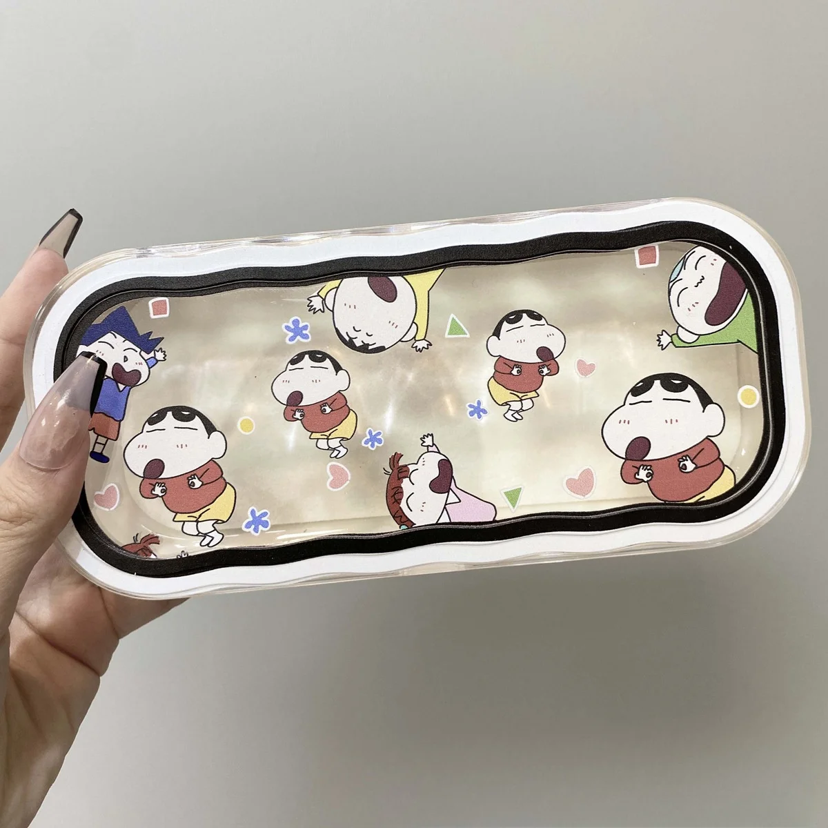 Crayon Shinchan Abs Glasses Case Fashion Transparent Glasses Case Storage Box Simple Sunglasses Storage Box Gifts New