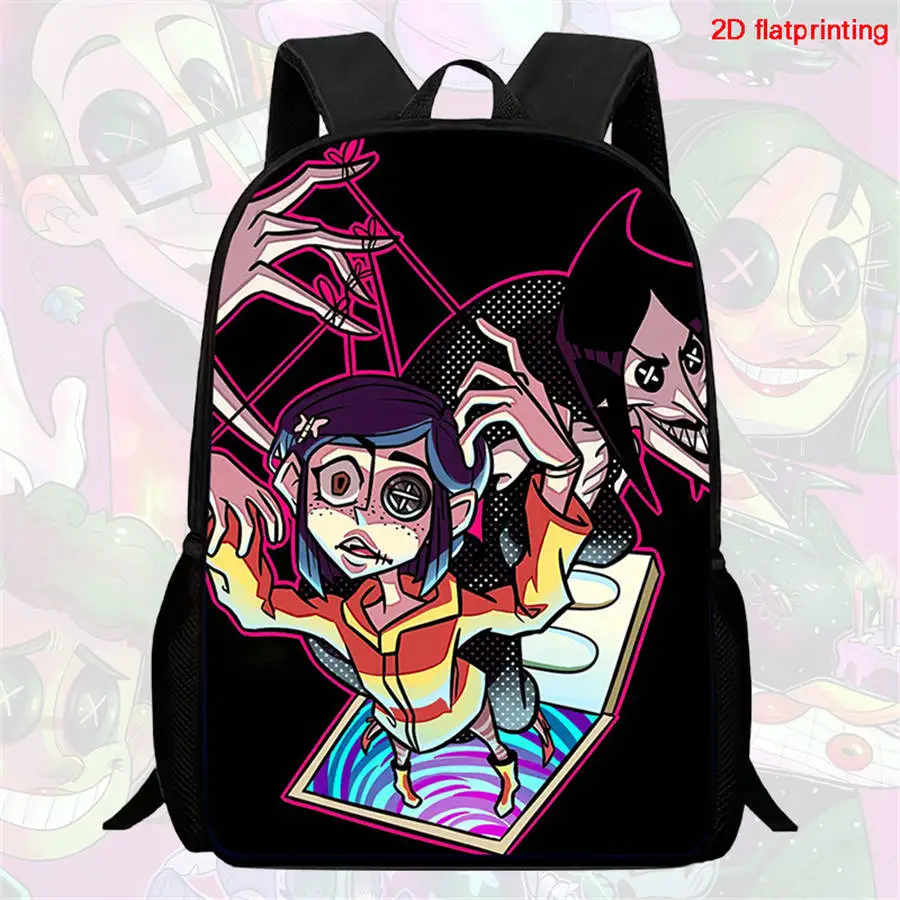 Children's Cartoon Coraline Backpack, School Backpack, Boys' And Girls' Large Capacity Backpack, Suitable For 5-10 Years Old 1