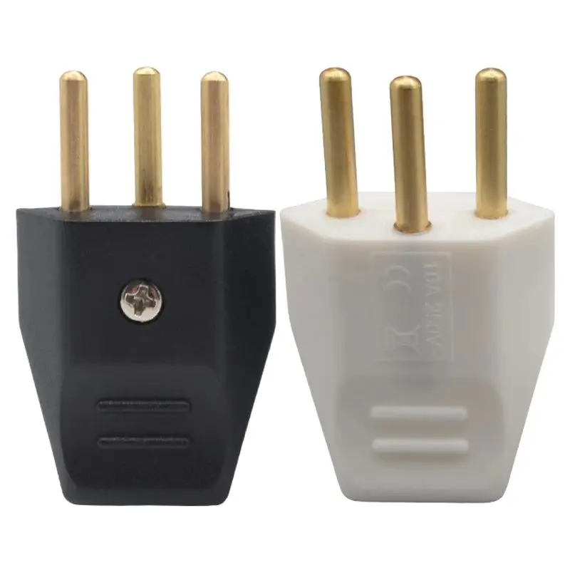 10pcs Power Cord Plug 250V 10A Copper CE Switzerland power cable Assembly wiring 3Pole Connector Euro industry