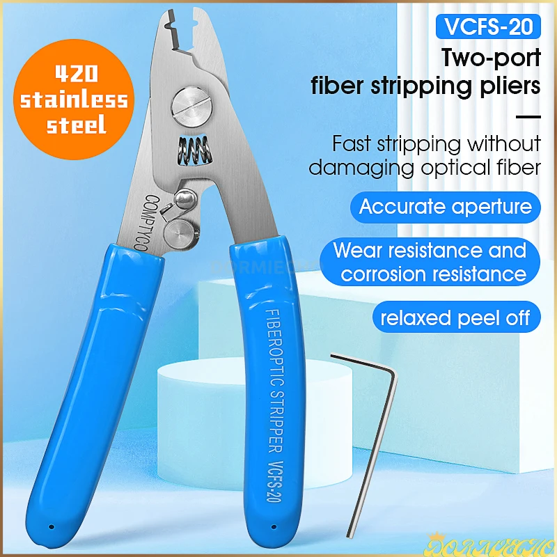 

VCFS-20/30 Stainless Steel Fiber Optic Stripper Suitable For Stripping 0.9mm~3mm Outer Jacket, 250um Bare Fiber (coated Layer)