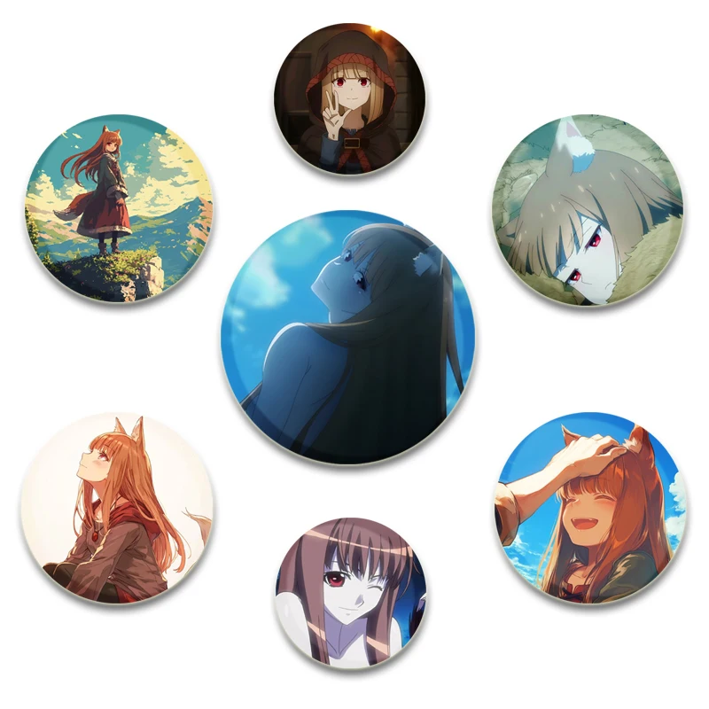 Anime Spice and Wolf Round Button Pins Cute Interesting Creative Character Brooch for Backpack Clothes Decoration Fashion Gifts - AliExpress 36 Anime Spice and Wolf Round Button Pins Cute Interesting Creative Character Brooch for Backpack Clothes Decoration Fashion Gifts - AliExpress 36