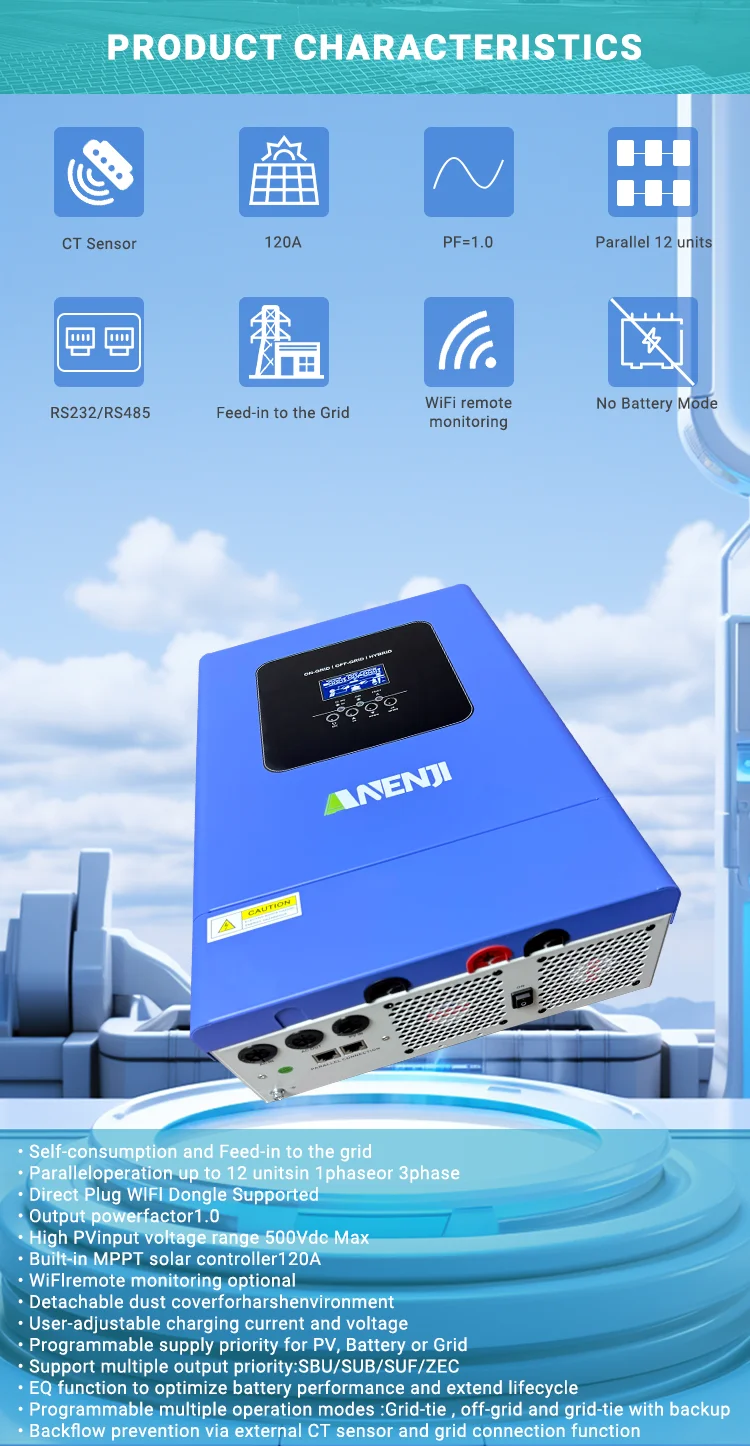 6.2KW 48V Hybrid Solar Inverter Parallel Photovoltaic On Grid MPPT Inverter Pure