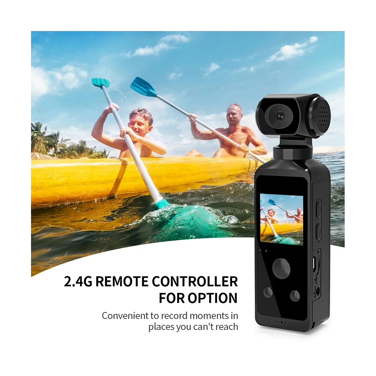 

4K Pocket Action Camera HD LCD Screen 270° Rotatable Wifi Mini Sports Camera with Waterproof Case for Travel-WithoutCard