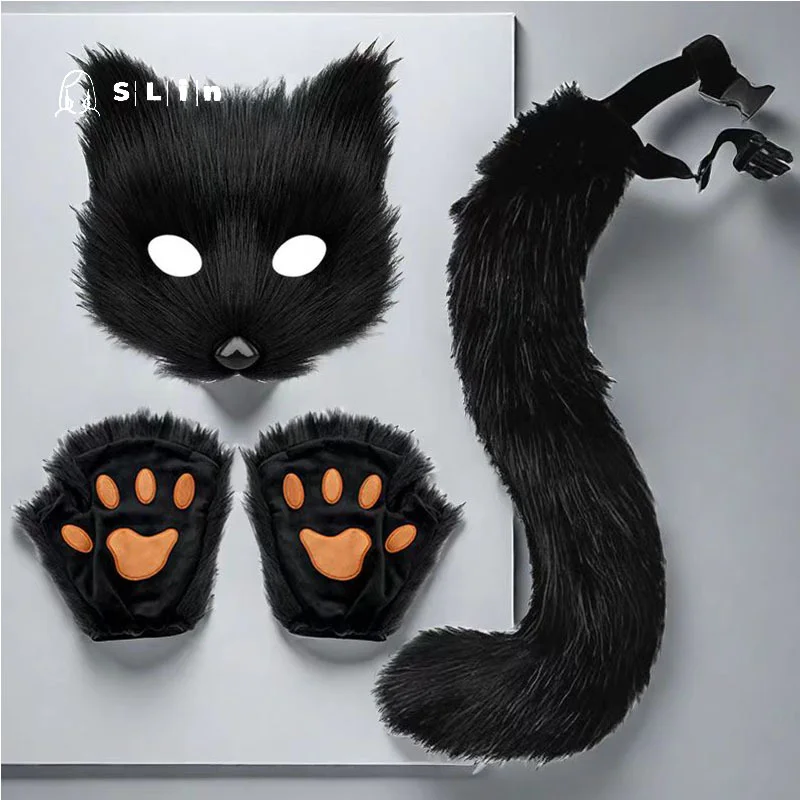 Fox Mask, Tail & Gloves Costume Set 4