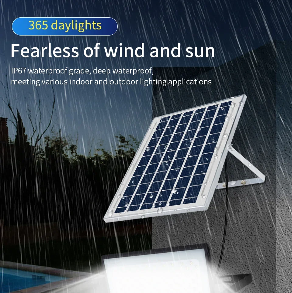 Description Picture 6 of item300W Solar Lamp Outdoor Waterproof Spotlights Solar Lights Remote Control Solar Floodlight Wall Street Garden Lights Sunlight