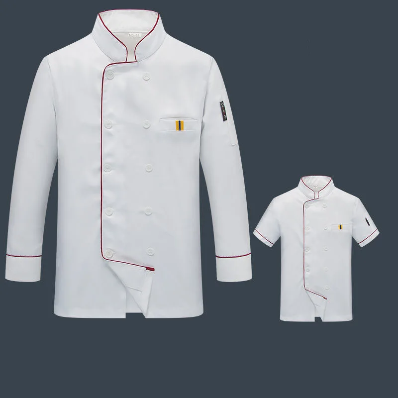 Chef Uniform Men Kitchen Chef Restaurant Breathable Double Breasted Chef Dress Women Jackets Apron