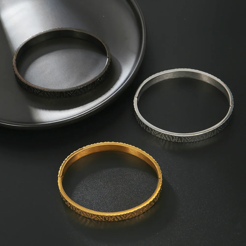 Stainless Steel Bangle Bracelet for Men Simple Punk Jewelry