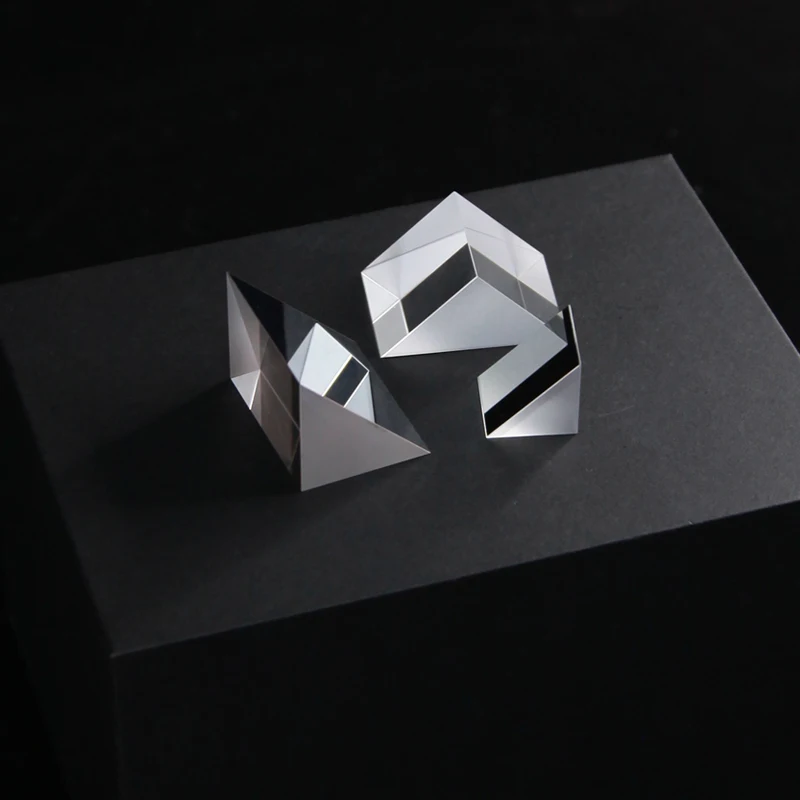 Enhanced Optical K9 Glass Right-Angle Prism with 45-Degree Internal Reflection Coating and Blackened Finish