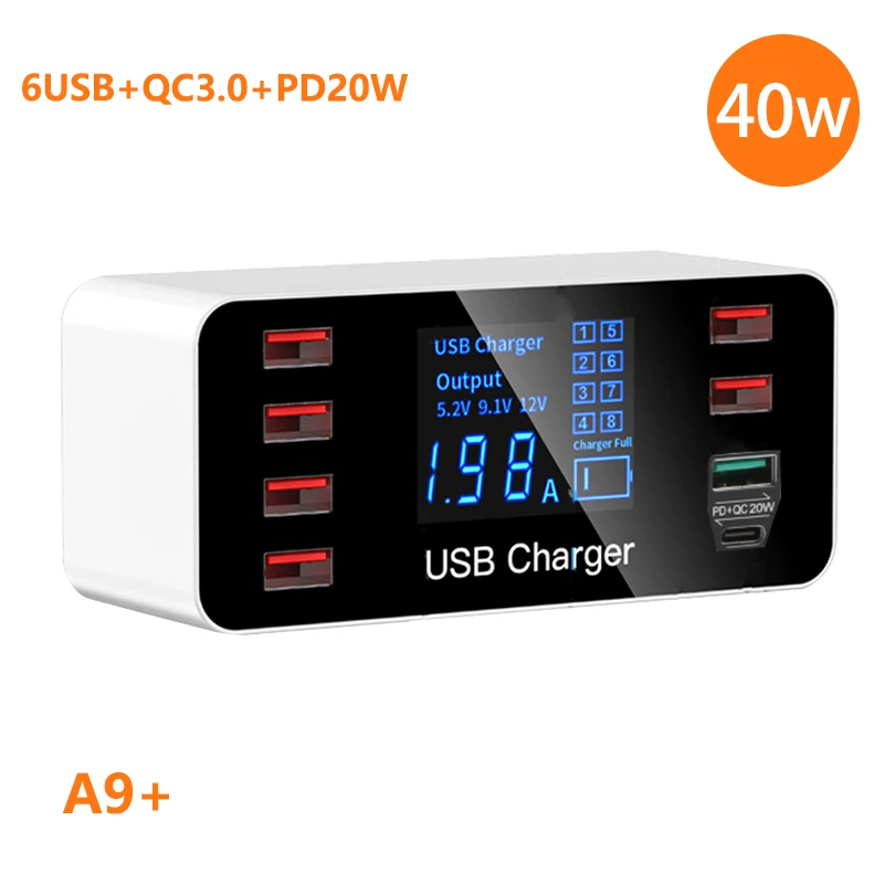 usb shaver charger 40W Quick Charge QC3.0 USB Charger Travel Mobile Phone Adapter Fast Charger USB Charger For iPhone Samsung Huawei Xiaomi smart watch charger Chargers