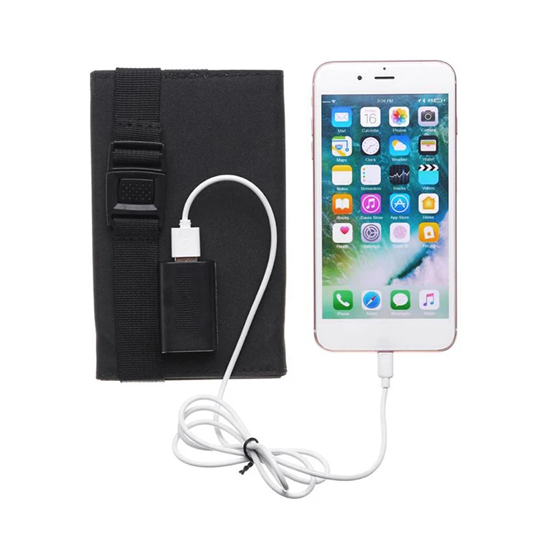 Panneau solaire pliable USB Portable, panneaux solaires pliants pour voyage, banque de chargement de téléphone Portable, lampe de poche, ventilateur de téléphone Portable Ba