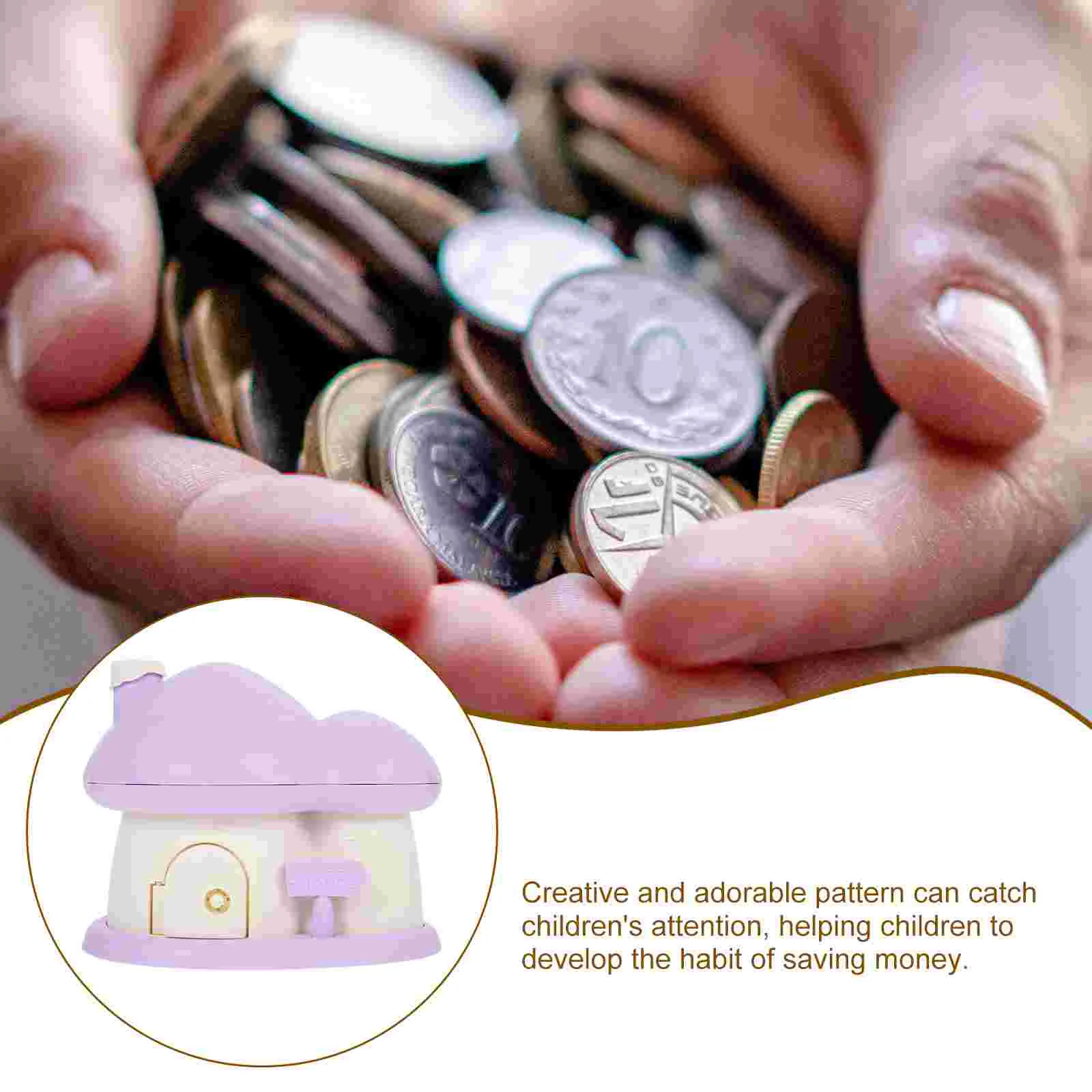 Vending Cottage Piggy Bank Banks for Kids Birthday Gift Pink Plastic Girls Cartoon 3