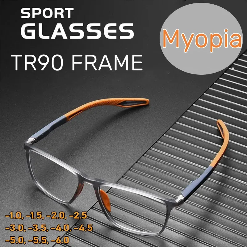 

Men Women Ultralight TR Sports Myopia Glasses Anti Blue Light Basketball Eyeglasses Anti-Shedding Near Sight Eyewear 0 To -6.0