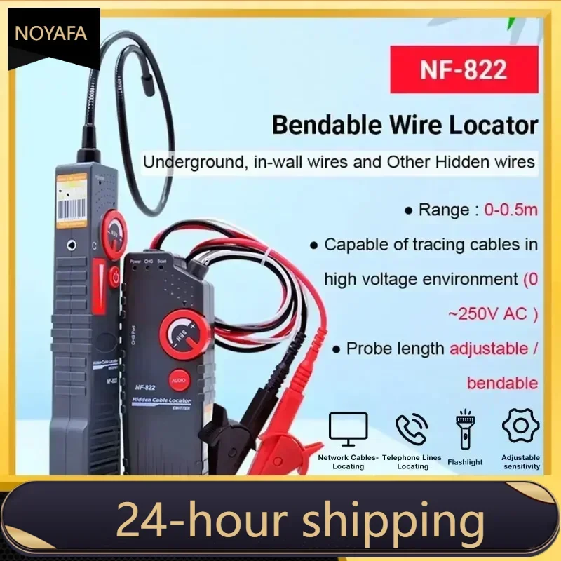 NOYAFA NF-822 Network Cable Locator 1000m High Voltage Wire Tracker Underground Pipe Tracer for Wall Ceiling Line Finding