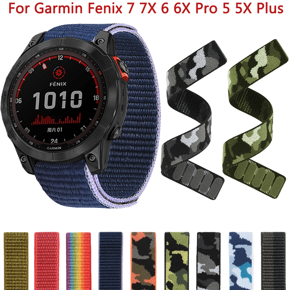 

QuickFit Watch Bands Straps For Garmin Fenix 7 7X 6X 6 Pro 5X 5 Plus Smartwatch WristBand Fenix 3 3HR 945 22 26mm Nylon Bracelet