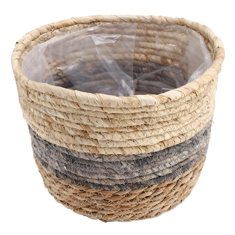 

Nordic Handmade Seagrass Storage Basket Indoor Outdoor Flower Pot Plant Container Home Living Room Bedroom Decoration