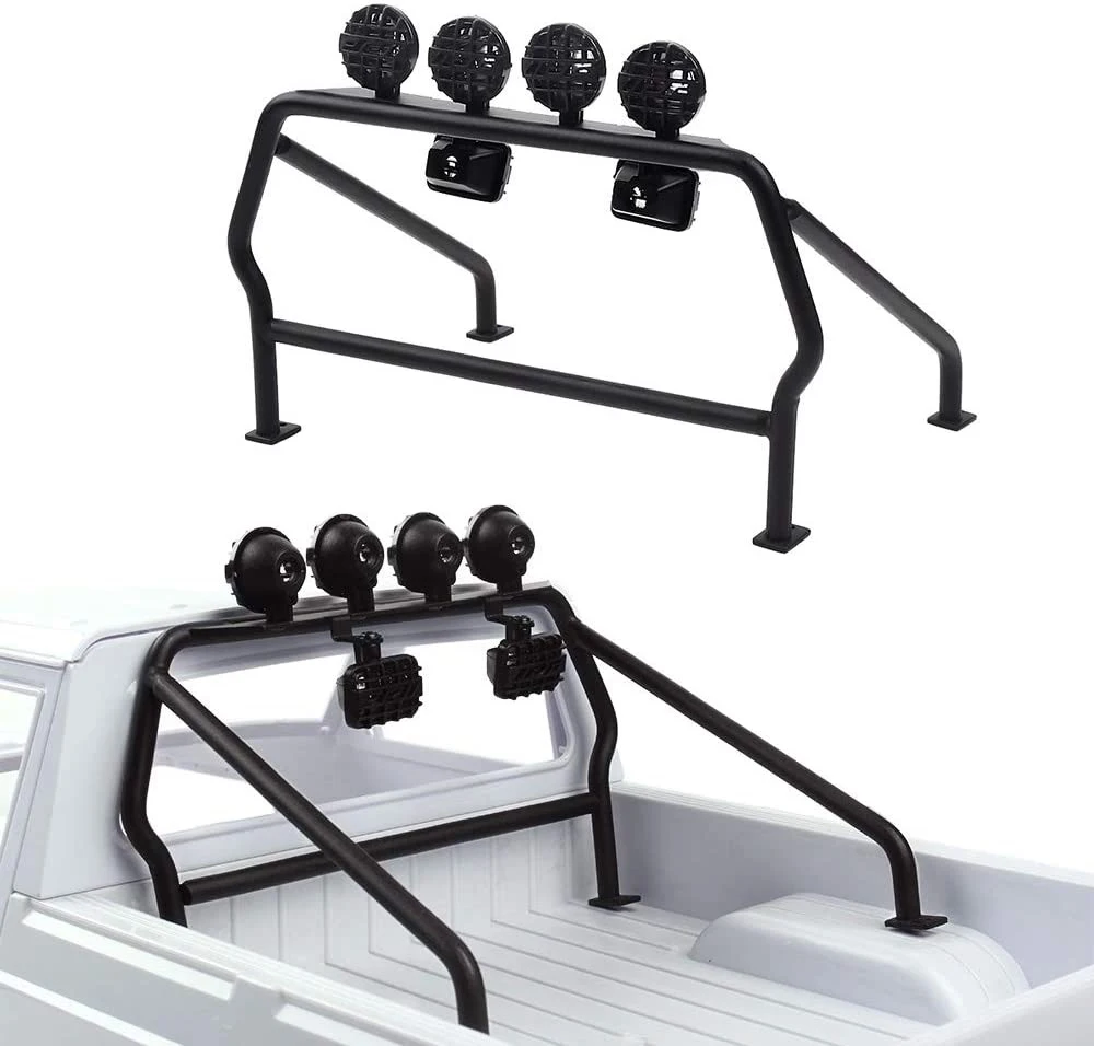 

Metal Roll Cage Bucket with 6 LED Lights for RC Crawler Axial SCX10 D90 Tamiya CC01 RC4WD Trail Finder