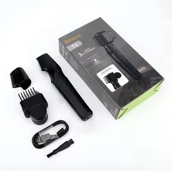 Men's Precision Body Hair Trimmer - Waterproof Cordless Groomer with V - Shaped Head and Dual Comb Attachments (Kit)