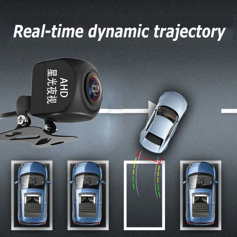 Modified 170°AHD Dynamic Trajectory Vehicle Rear View Camera Car Reversing Black Fisheye Lens Night Vision Waterproof Universal — view 5