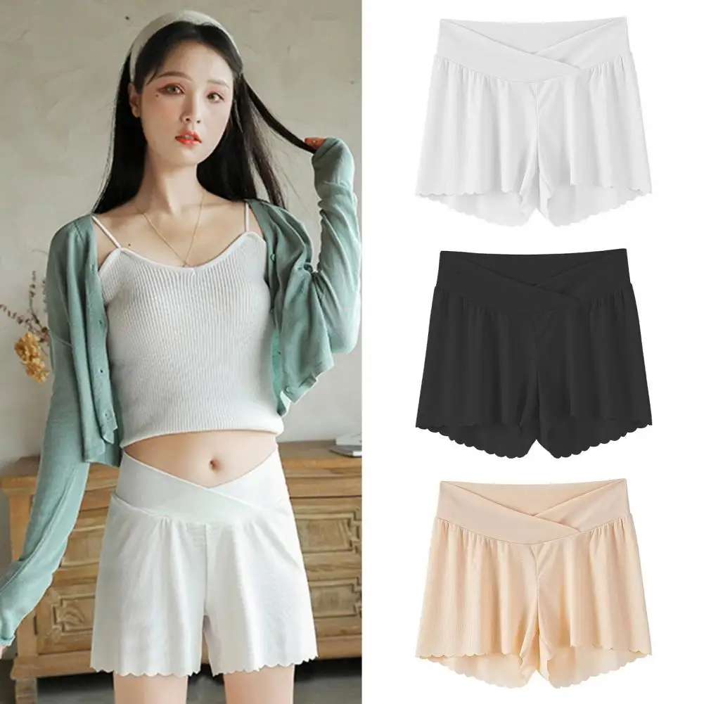 

Women Safety Pants Elastic Waist Anti-exposure Loose Protect The Abdomen Intimate Pregnancy Inner Shorts Female Clothes Capris