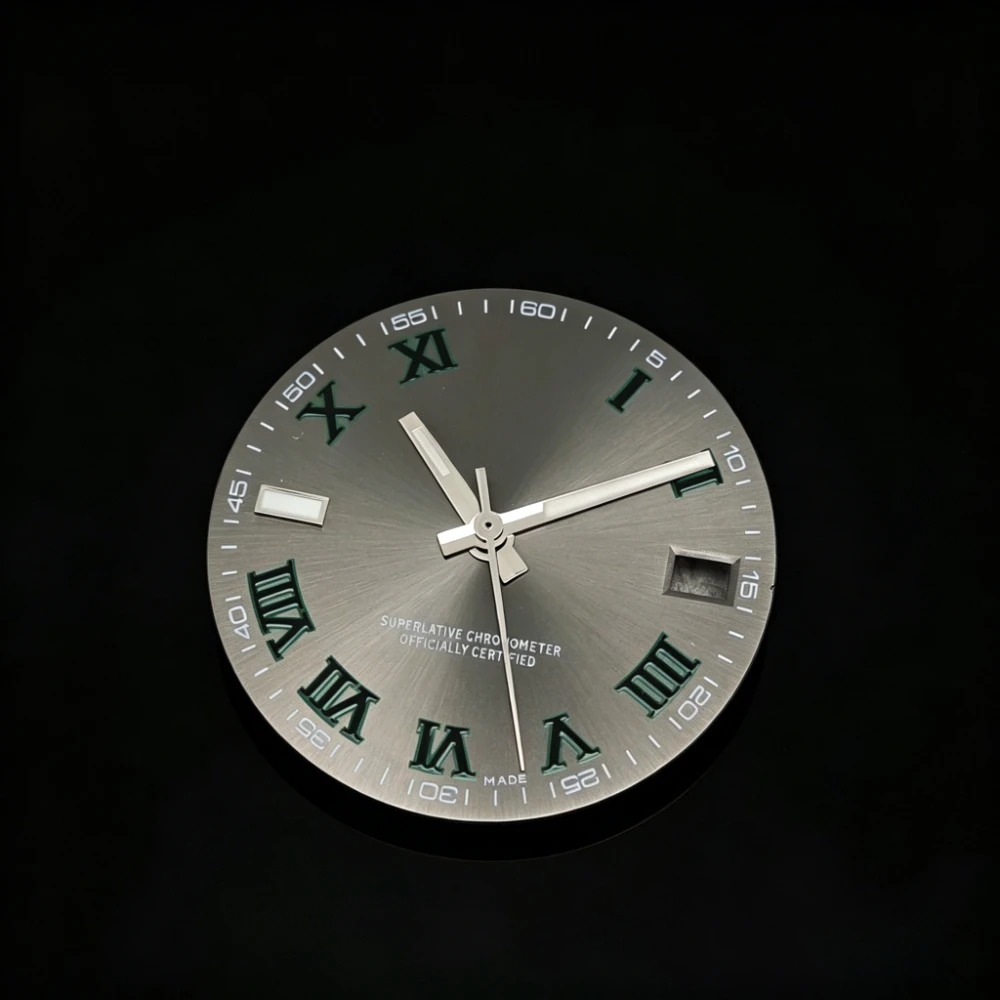 삼각대 Hilegu HL00200922 NH35 무브먼트용 28.5MM 다이얼 로마 숫자 녹색 야광 시계판삼각대 액세서리