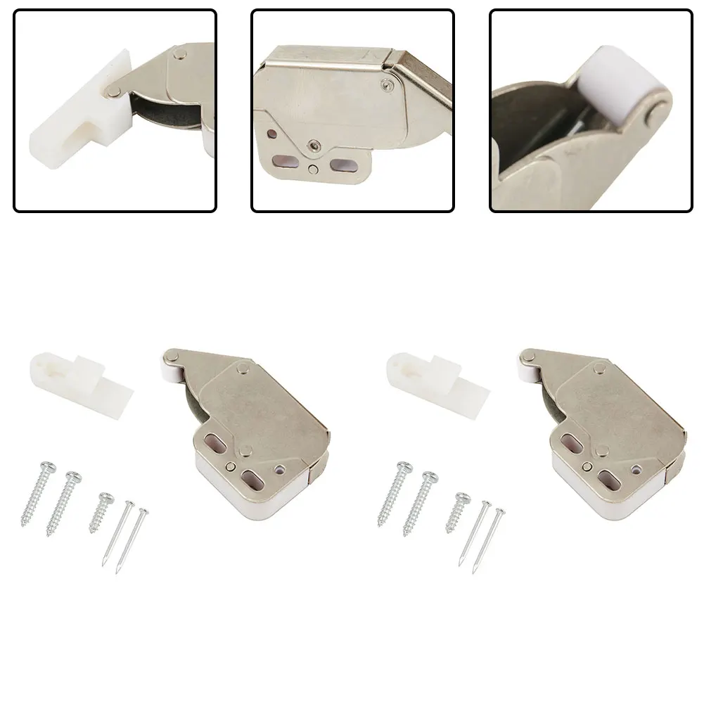 2pcs Mini Spring Loaded Tip Latches SPRING LOADED MINI TIP CATCH Caravan/Boat Cupboard/Door Cabinet Latch Lock
