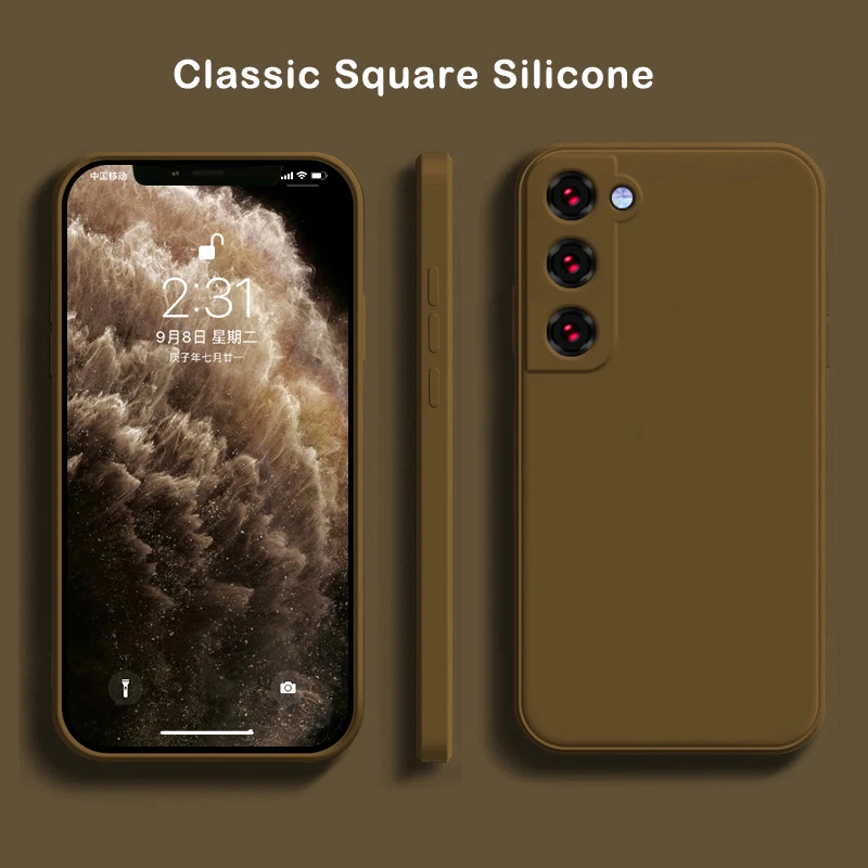 ASTUBIA Liquid Silicone Phone Case For Samsung Galaxy S22 S21 S20 Ultra Plus FE A72 A71 A52 A51 A32 4G 5G Soft Case Cover funda galaxy s22+ wallet case