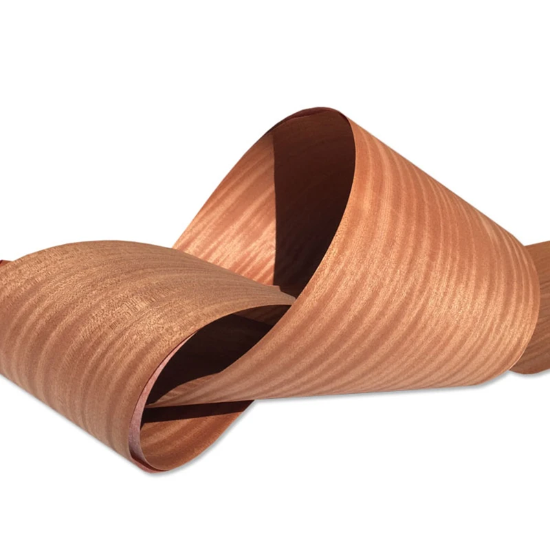 Natural Genuine Wood Veneer Sliced Sapele 0.2mm Veneers Furniture Edge Banding Veneer 26*250cm（W*L）