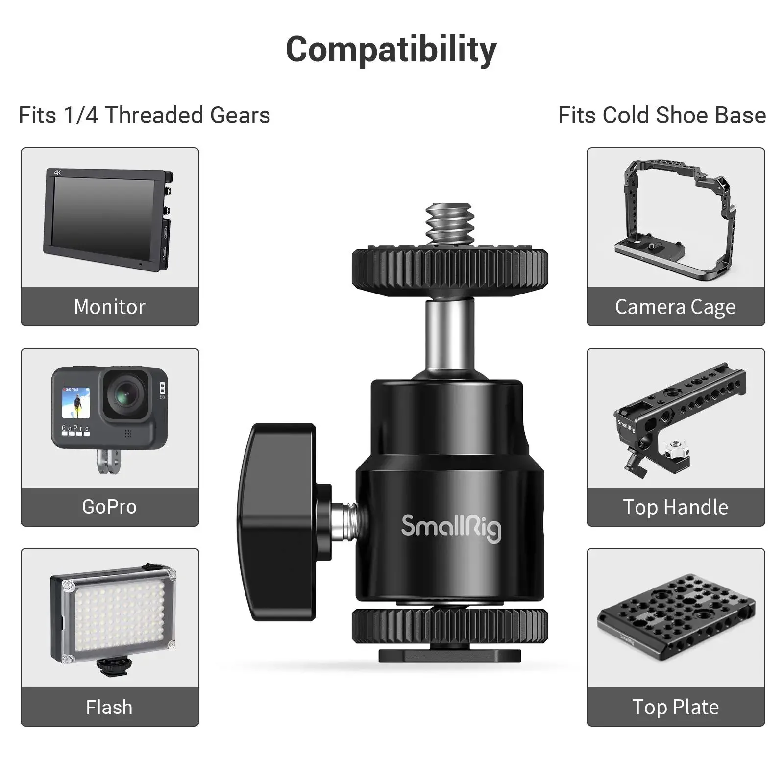 Montagem de Sapato Frio Smallrig para Câmera Sapato Quente Suporte com Parafuso Adicional Suporte Dslr Pacote de Pcs 2059 - Image 3