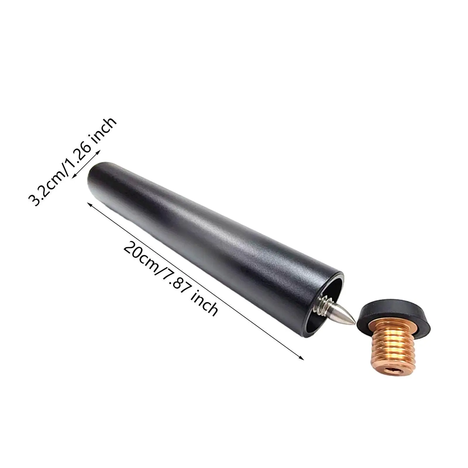 Pool Cue Extender Billiard Snooker Cue Extension Ultralight 7.87" Long Compact Billiards Pool Extension for Athlete Parts