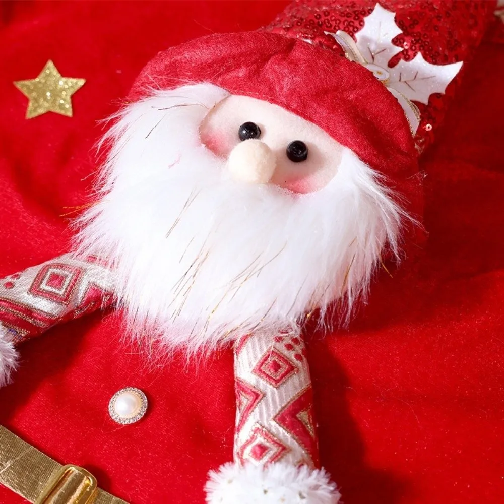 Holiday Decor Cartoon Christmas Chair Cover Snowman Removable Xmas Dinner Chair Seat Cover Soft Decorative Seat Protector Office