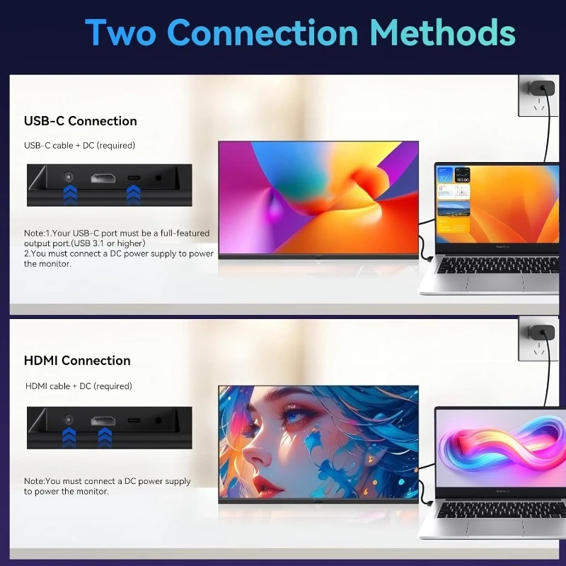 27인치 대형 모니터 2K QHD 100Hz IPS 화면 프리싱크 USB C HDMI 외부 디스플레이 내장 스피커 스탠드 휴대용 게이밍 모니터