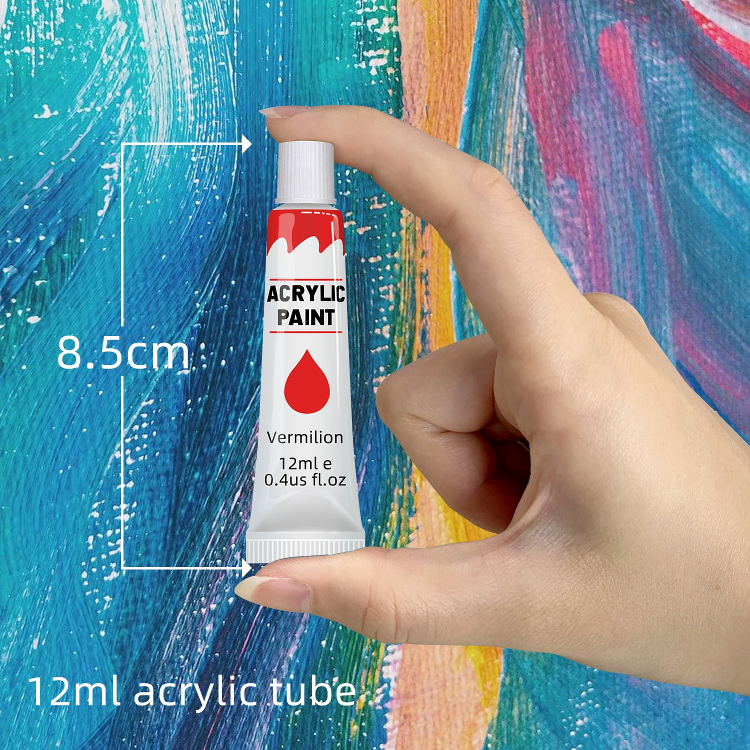 Acrylic Paint Set 12/24 Pack of 12mL Paints,Non-Toxic Craft Paint for Canvas,Wood,Fabric,Leather,Cardboard,Paper,MDF and Crafts 4