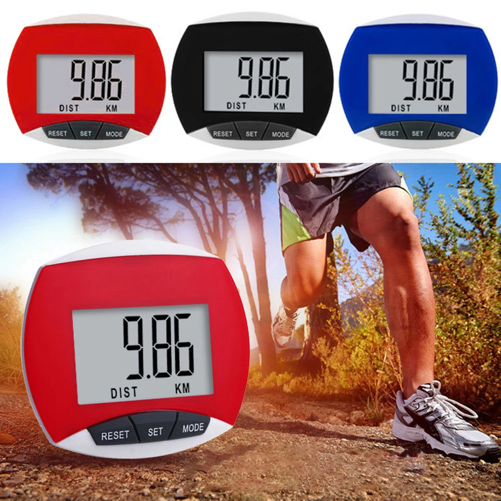 Portable Sport Pedometer Built-in Clip Movement Calories Counter LCD Display Multi-Function for Men Women Kids Adults Seniors
