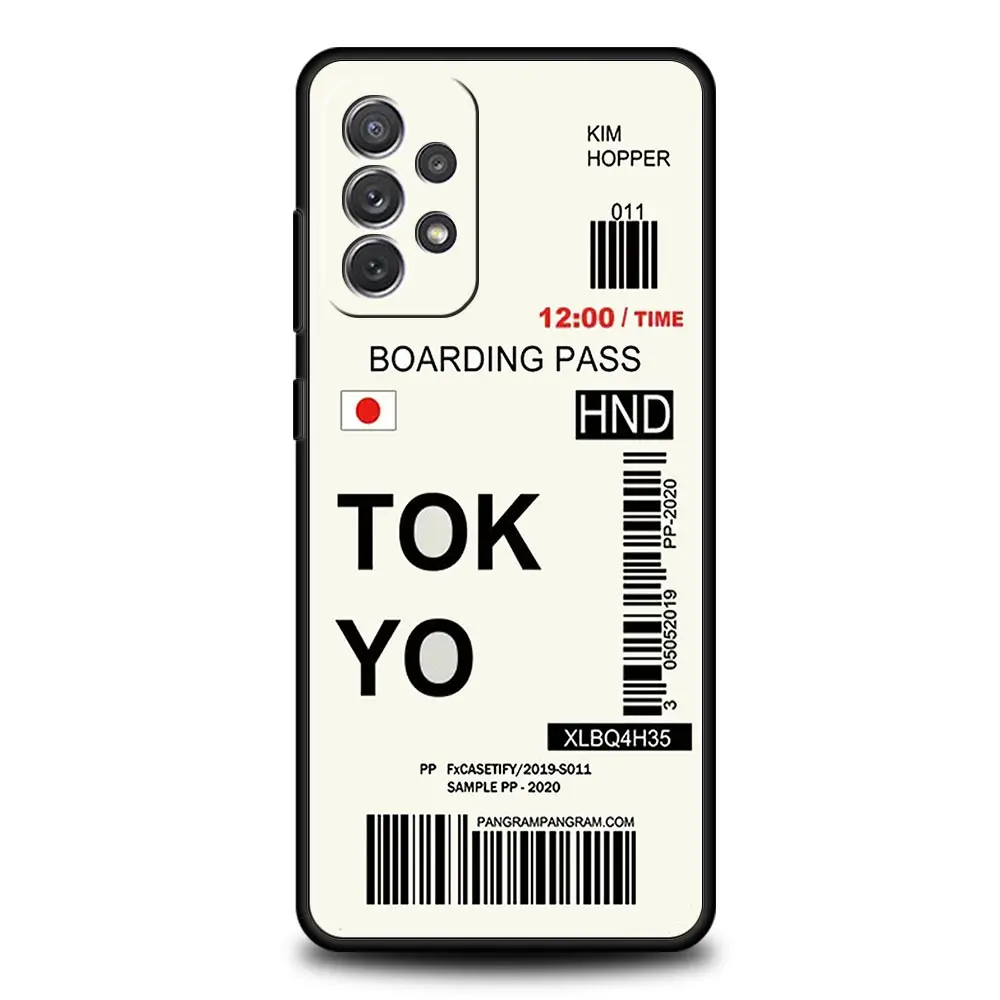 World City Travel Ticket New York London Phone Case Cover